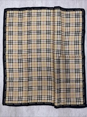 Burberrys vintage Beige Black Red Classic Check silk Scarf